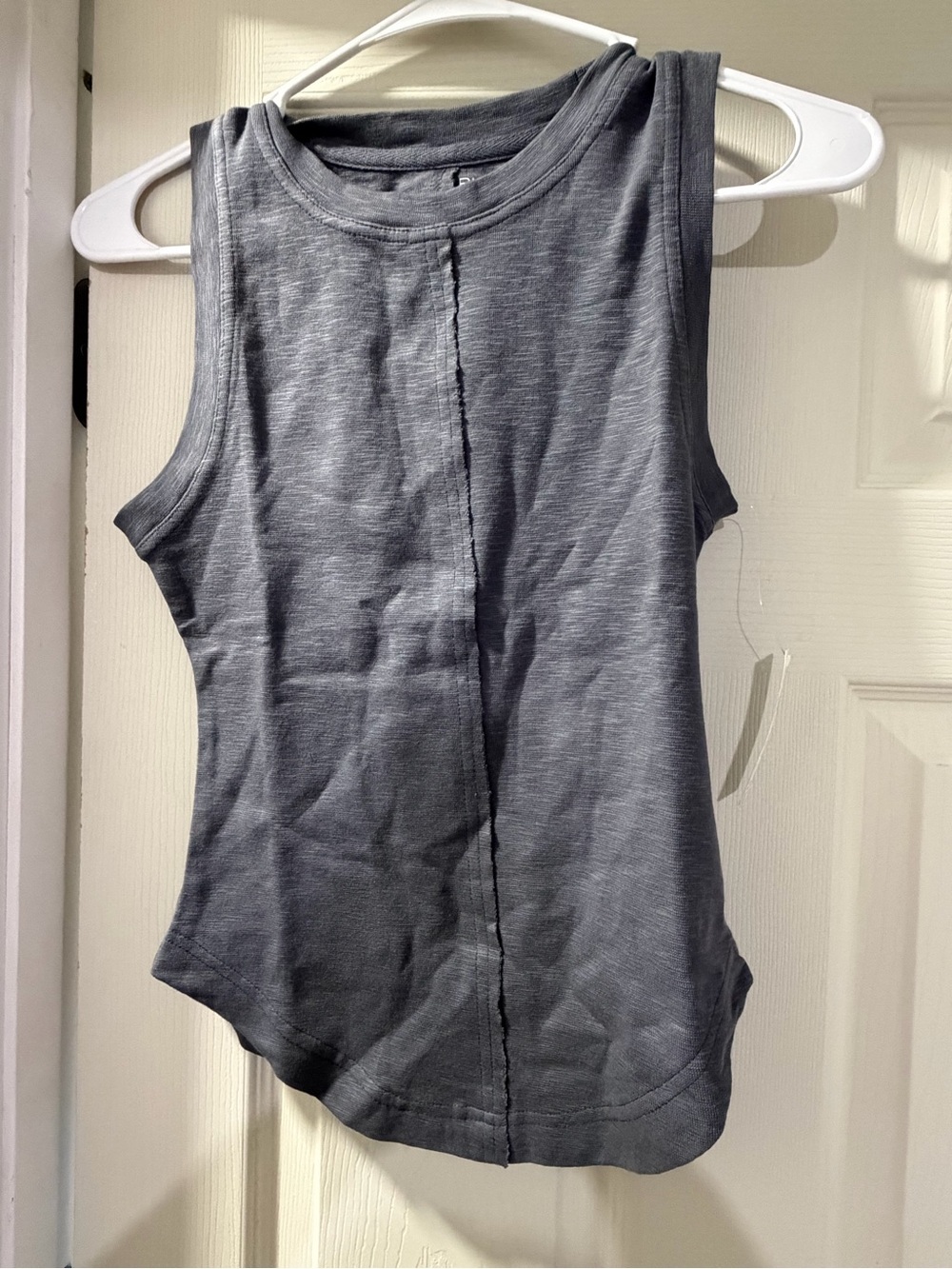 Anthropologie Charcoal Gray Ribbed Center-Seam Tank